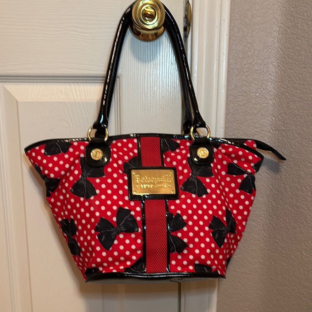 Betsey Johnson Betseyville Red Polka Dot Tote Bag